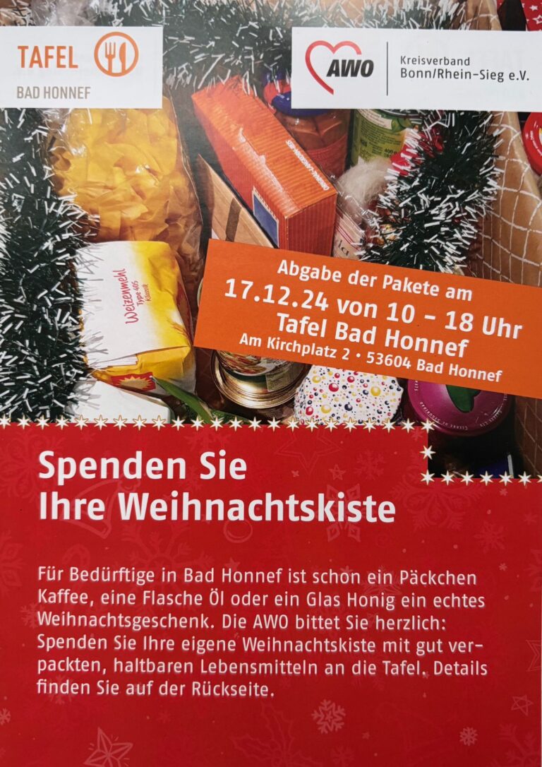 „Aktion Weihnachtskiste“ – Gemeinsam helfen wir in der Weihnachtszeit